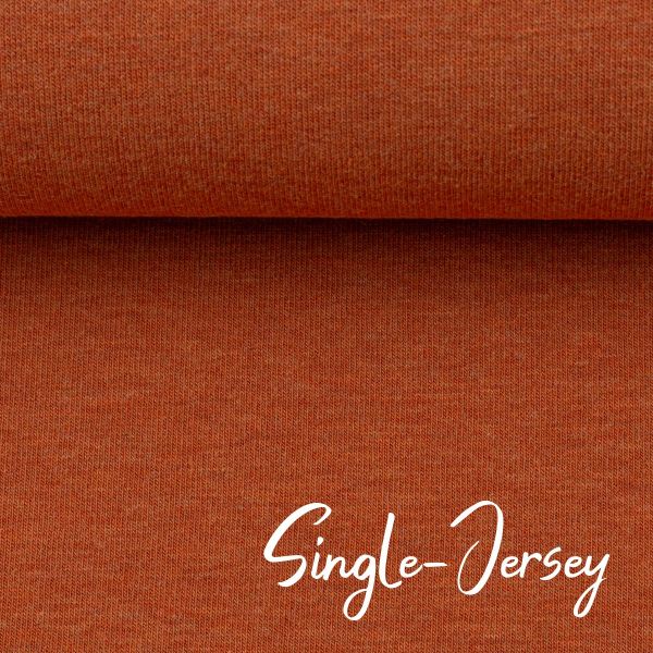 Jersey uni terracotta meliert - Baumwolljersey VANESSA Melange von Swafing