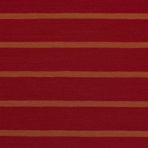 Baumwolljersey ISA dunkelrot terracotta gestreift – Swafing Jersey
