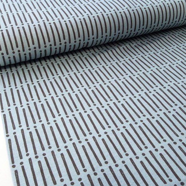 Sweat Punkt Strich hellblau dunkelgrau – French Terry Mini Forest von Swafing