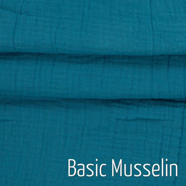 Basic Baumwolle Musselin uni petrol - Double Gauze Baby Muslin
