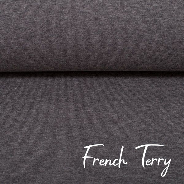 Sweat uni dunkelgrau meliert - French Terry MAIKE Melange von Swafing