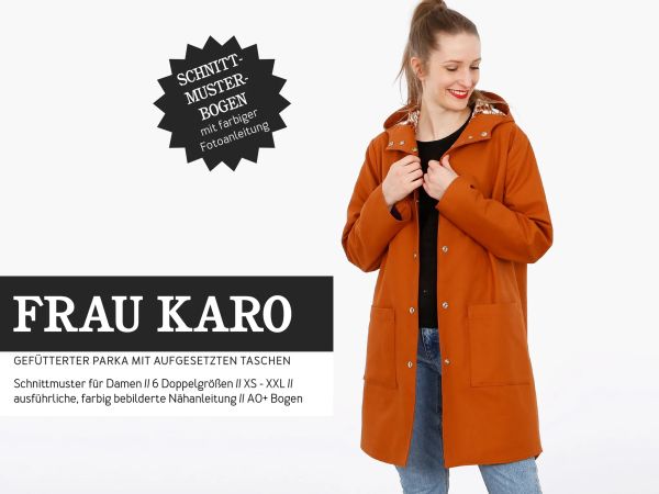 Schnittmuster FRAU KARO • gefütterter Parka von Studio Schnittreif • Gr. XS-XXL