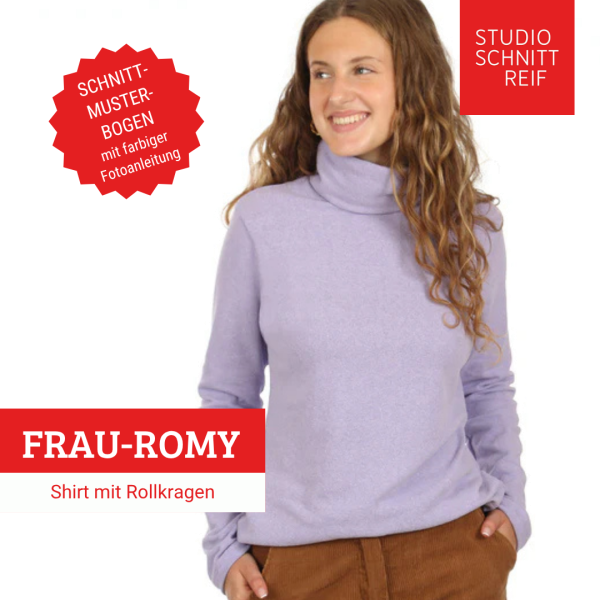 Schnittmuster FRAU ROMY • Shirt mit Rollkragen von Studio Schnittreif • Gr. XS-XXL