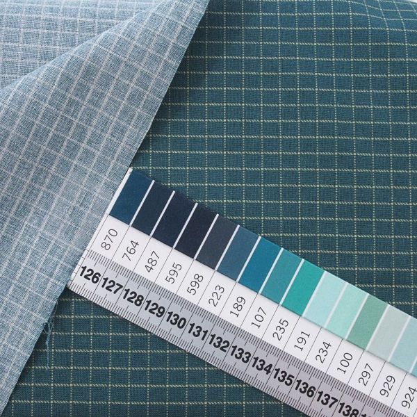 Baumwolle Karo Gitter petrol dunkelgrün - Seamstress Stitch 9777G
