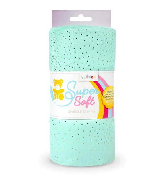 Kullaloo Plüsch SuperSoft Shorty Sparkle mint gold - Silky Minky Kuschel Nicki 100x75cm