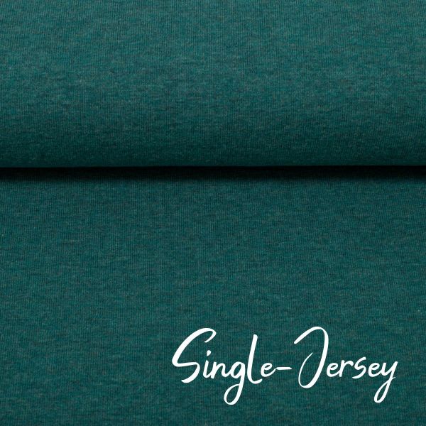 Jersey uni dunkelgrün meliert - Baumwolljersey VANESSA Melange von Swafing