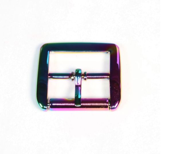Gürtelschnalle 2,5cm rainbow | Metall Schnalle für 25mm Gurtband