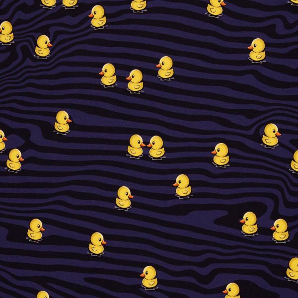 French Terry What the Duck Entchen Wellen gelb blau - Salty Soul by Thorsten Berger