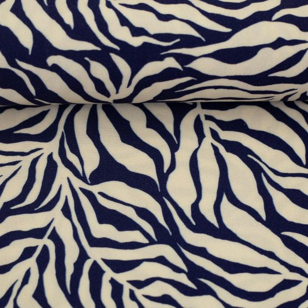 Viskose Webware Animal Print dunkelblau - Serie Zebra Jungle von Swafing