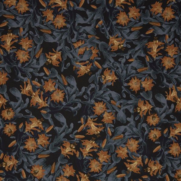 Modal Sweat Blüten dunkelblau ocker – Serie Santa Teresita von Swafing