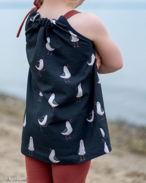 Baumwolljersey freche Möwe dunkelblau navy – Serie Aurich maritim by Swafing