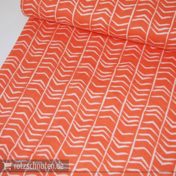 Double Gauze ARROW STRIPES apricot – Streifen Pfeile lachs - Baumwolle Musselin