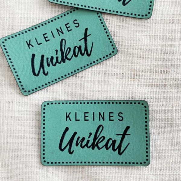 Aufnäher Label - kleines Unikat - mintgrün - für einzigartige Nähprojekte, Strickwerke & Gebasteltes