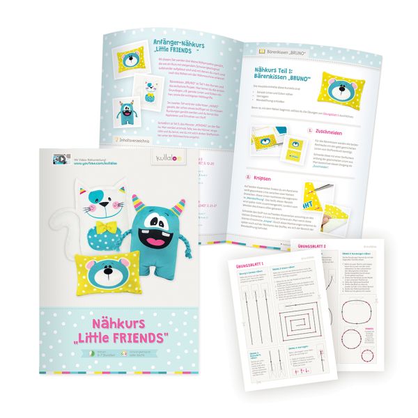 Kullaloo Nähkurs LITTLE FRIENDS – Nähset für ein Monster Katze und Kissen