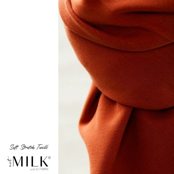 Soft Stretch Twill cider rost rotbraun – meetMILK® Köper mit TENCEL™ Lyocell