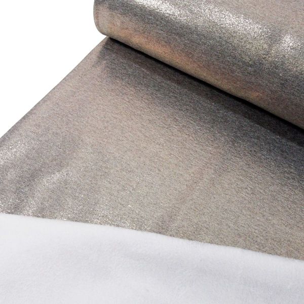 Alpenfleece METALLIC grau silber Glitzer – Babysweat Nicki Wintersweat