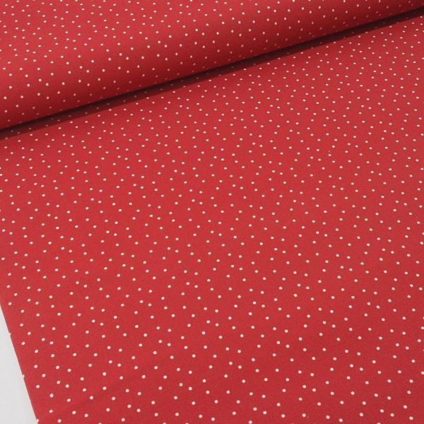 acufactum Tupfen rot weiß - Baumwolle mit kleinen Punkten