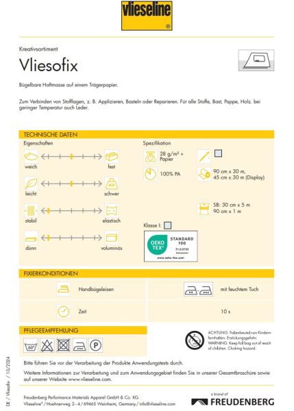 Vlieseline VLIESOFIX Bondaweb 90cm breit – Klebevlies Applikationsvlies