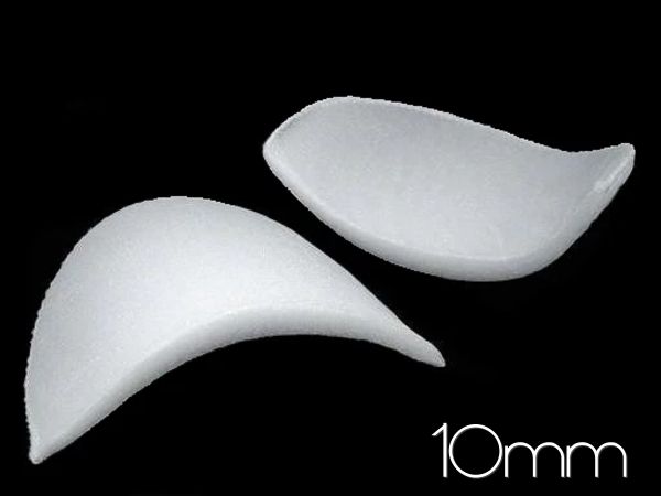 1 Paar Schulterpolster 10mm weiß - für Kleider Blusen Jacken und Mäntel