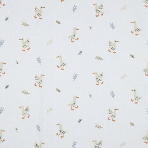 Bio Baumwolle Farm Animals - kleine Enten auf weißem Grund