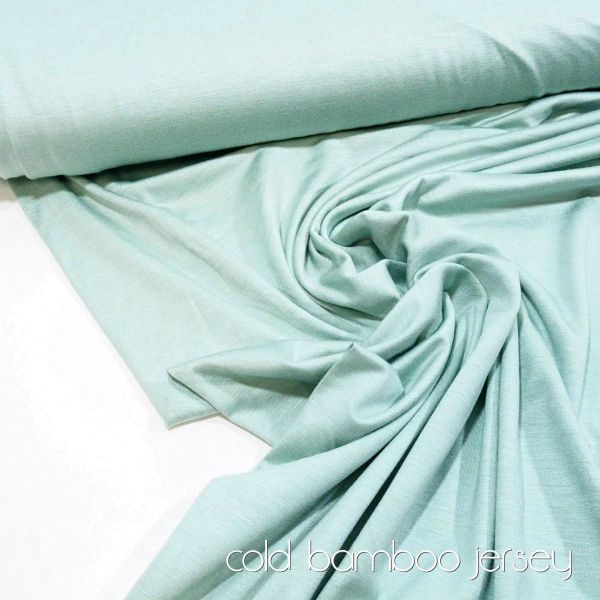 Viskose Jersey knitterfrei aus Bambus helles mint grün - cold bamboo jersey knit