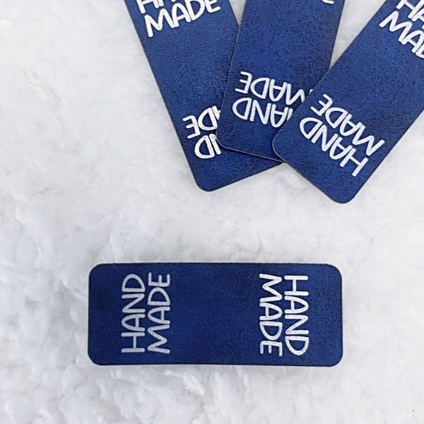 Knicklabel - HANDMADE blau - für einzigartige Nähprojekte, Strickwerke & Gebasteltes