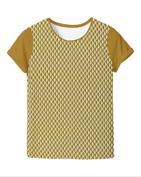 Jersey kleine Dreiecke in senf gelb – Serie Theo Triangles ochre