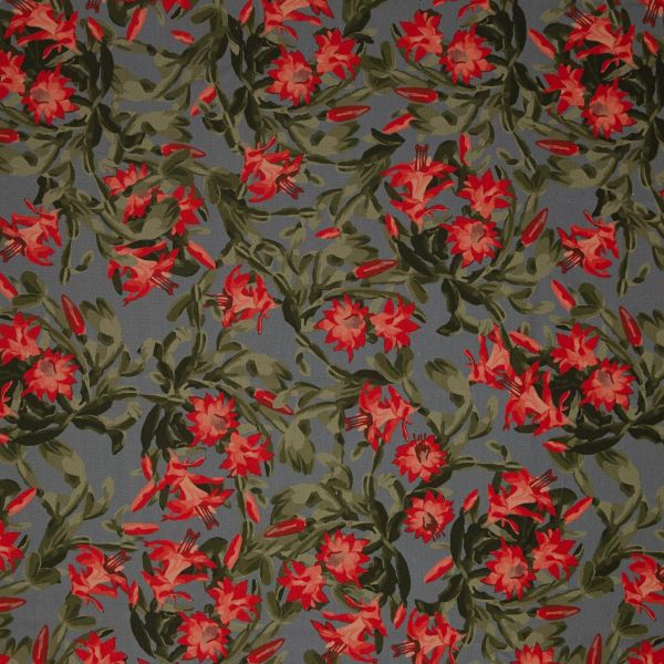 Modal Sweat Blüten grau grün coral – Serie Santa Teresita von Swafing