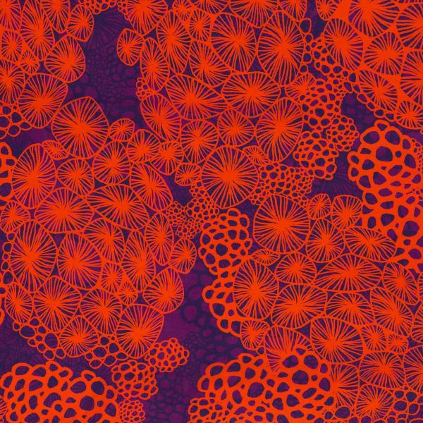 luftig leichte Viskose Kleiderstoff orange lila - Coral Cluster by Thorsten Berger von Swafing