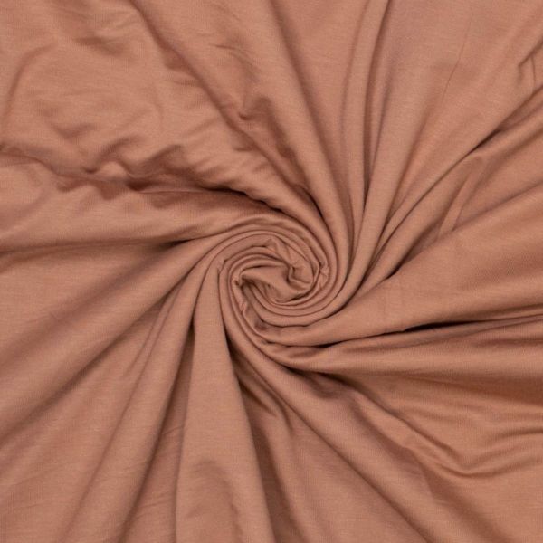Bambus Viskose French Terry camel – weicher Sommersweat in warmem Caramelbraun