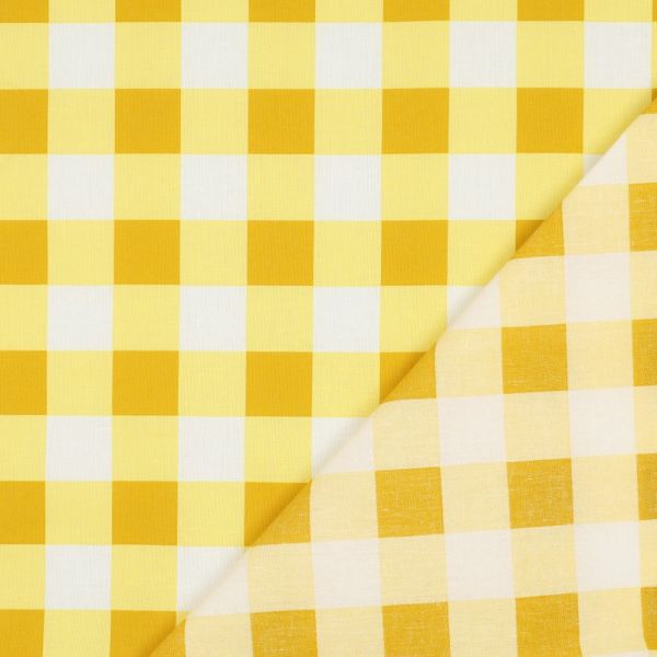 Beschichtete Baumwolle – gelbes Vichy-Karo, wasserabweisend
