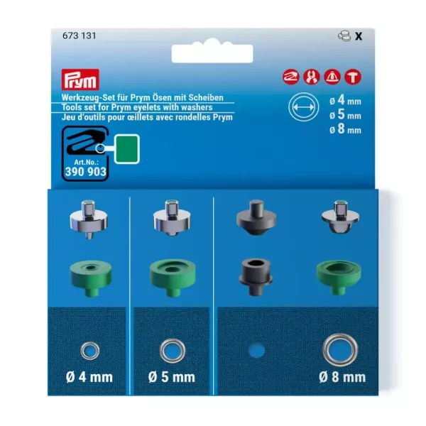 Werkzeugset für das Prym Vario Creative Tool - Werkzeug für Ösen mit Scheiben in Ø 4, 5 & 8mm