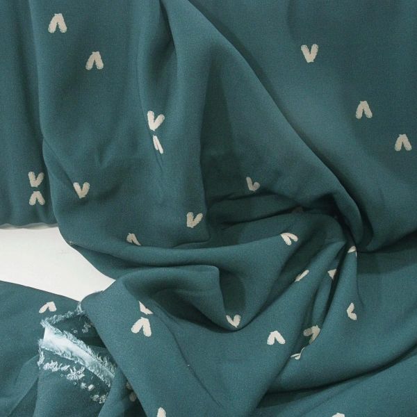 luftig leichte Viskose mit Strichmuster in smaragd petrol - Kleiderstoff Scala von Swafing