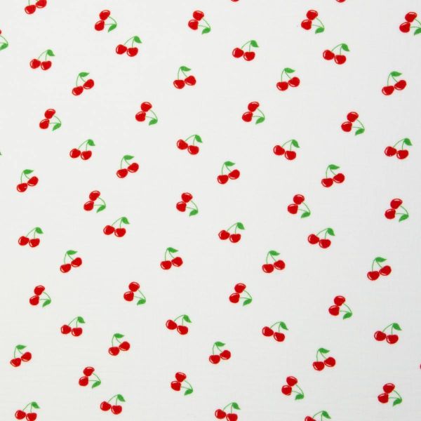 Baumwolle Musselin Kirschen weiß rot – Double Gauze Cherry Thea by Swafing