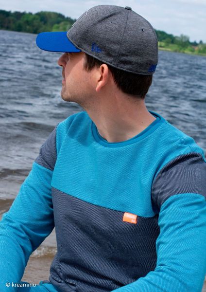 Jacquard Jersey diagonale Streifen dunkelblau – Serie Serge von Swafing