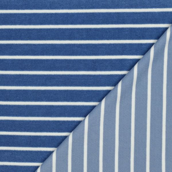Sommerfrottee mit Streifen blau weiß - Terry Cloth Stripes blue