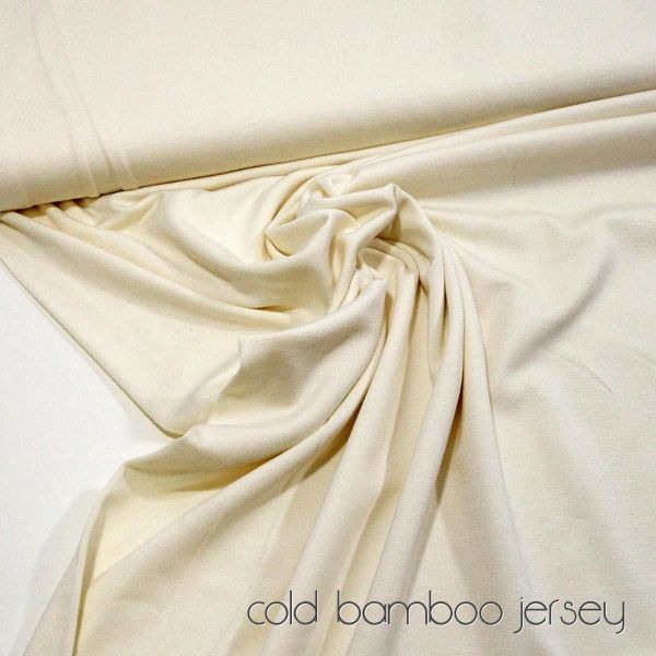 Viskose Jersey knitterfrei aus Bambus creme weiß - cold bamboo jersey knit