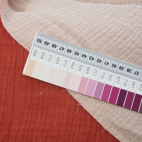 Musselin 2farbig rost rot creme rose – Double Gauze doubleface Frieda