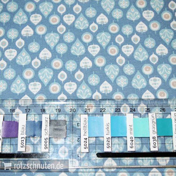 Baumwolle Tropfen Blätter dunkelblau - Serie Kitzbühel von Westfalenstoffe Winter