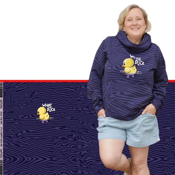 French Terry What the Duck - Ente gelb Wellen blau - Salty Soul by Thorsten Berger - 85cm Panel