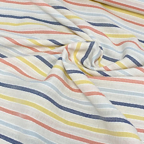 Gestreifter Baumwoll Viskose Stoff für wunderschöne Retro Kleider oder Home Accessoires