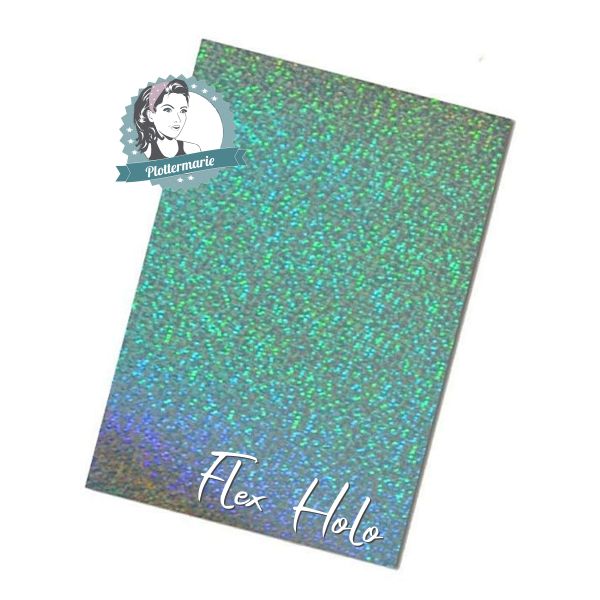 Flexfolie für Textildruck Holo Glitzer sparkle hellblau A4 - Plotterfolie Plottermarie 105µg