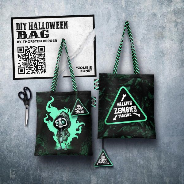 DIY Nähset Halloween Bag von Thorsten Berger - Beutel Schlüsselanhänger Tasche 65x140cm