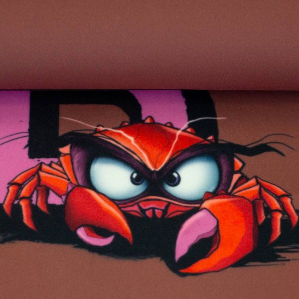 Veloursamt DIY Panel für 2 pinke Krabben Kissen - Salty Pillow Eddy the Crab Swafing - 115cm