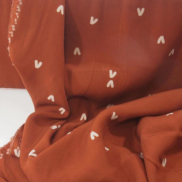 luftig leichte Viskose mit Strichmuster in rost rotbraun - Kleiderstoff Scala von Swafing