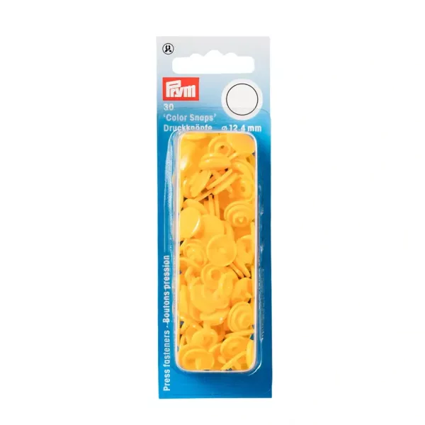 30 Prym Color Snaps – Gelbe Druckknöpfe (Ø 12,4 mm) für Kleidung & Accessoires