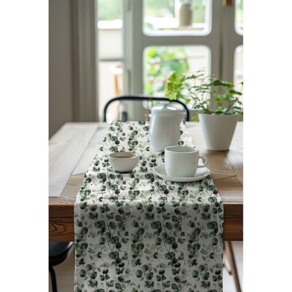 Dekostoff Eucalyptus Blätter grün - Baumwolle Canvas