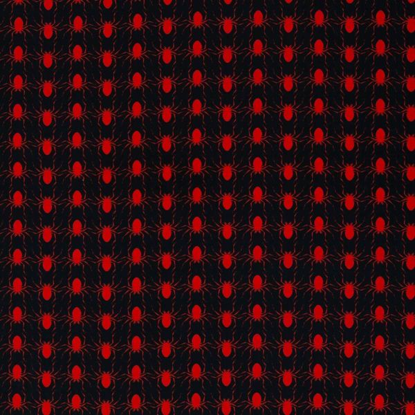 Baumwollstoff BOOO! Spinnen schwarz rot – Spooky Halloween Time mit Swafing