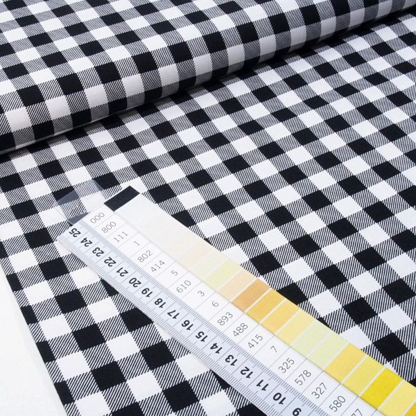 Baumwolle Vichy Karo Muster schwarz weiß - Timber Gnomies Plaid black