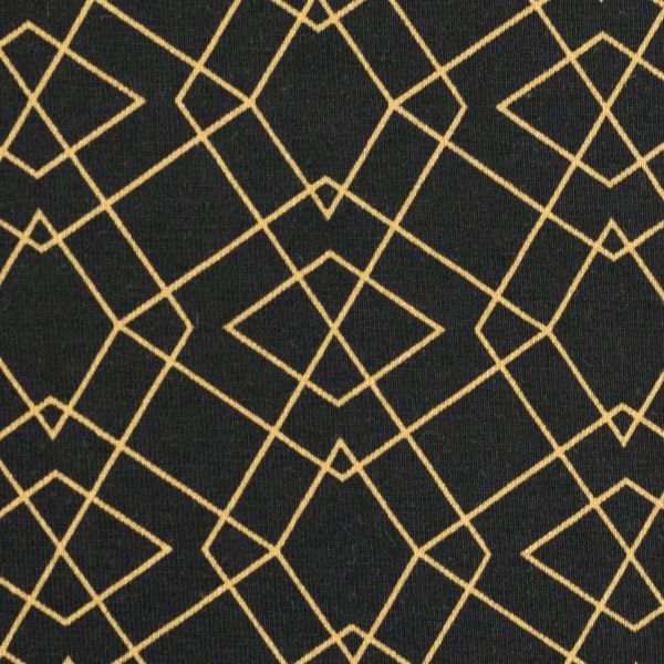 Jersey mit geometrischem Muster schwarz gold – Serie Klaas von Swafing